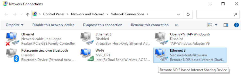 New network connection